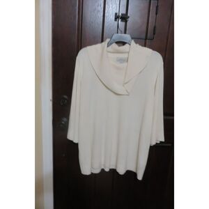 NEW WITH TAGS WHITE KNIT COWL NECK SWEATER BY HAMPSHIRE STUDIOS SZ 2X
